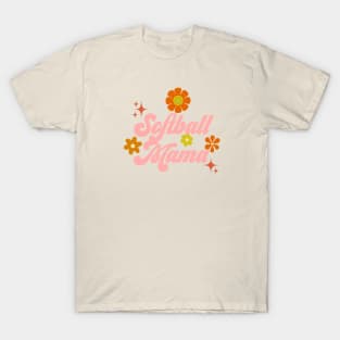 Softball Mama - 70s style - pink T-Shirt